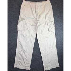 PLUGG Cargo Pants Men 36/34 Tan Cotton Twill Straight Leg Utility Pockets (READ)
